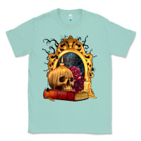 Seafoam Halloween Skull Candles and Roses Classic Tee - texasbilliewilder