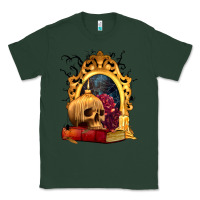 Sports Green Halloween Skull Candles and Roses Classic Tee - texasbilliewilder
