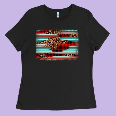 Leopard Serape Background Ladies Tee Designed By Barkaloodesign