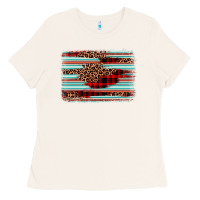 Bone leopard serape background Ladies Tee - BarkalooDesign