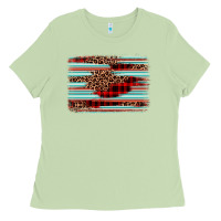 Matcha leopard serape background Ladies Tee - BarkalooDesign