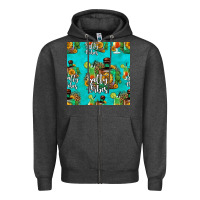 Charcoal Heather salty vibes seamless pattern Zipper Hoodie - HRA Design Shop