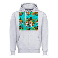 Heather Grey salty vibes seamless pattern Zipper Hoodie - HRA Design Shop