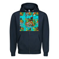 Navy salty vibes seamless pattern Zipper Hoodie - HRA Design Shop