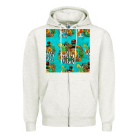 Oatmeal Heather salty vibes seamless pattern Zipper Hoodie - HRA Design Shop