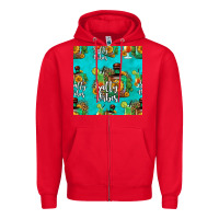 Red salty vibes seamless pattern Zipper Hoodie - HRA Design Shop