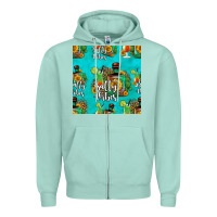 Seafoam salty vibes seamless pattern Zipper Hoodie - HRA Design Shop