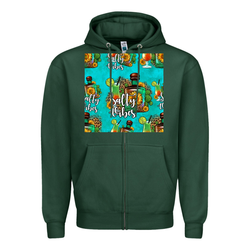 Salty Vibes Seamless Pattern Zipper Hoodie by HRA Design Shop | Teevron