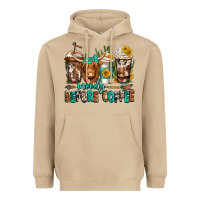Mushroom moody before coffee longhaired cow coffee Heavyweight Hoodie - Jasminsmagicworld