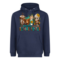 Navy moody before coffee longhaired cow coffee Heavyweight Hoodie - Jasminsmagicworld