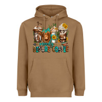 Toasted Coconut moody before coffee longhaired cow coffee Heavyweight Hoodie - Jasminsmagicworld