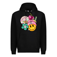 Black smiley face and school elementary Premium Hoodie - MaliasSmallBusiness