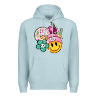 Blue Mist smiley face and school elementary Premium Hoodie - MaliasSmallBusiness