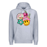 Heather Grey smiley face and school elementary Premium Hoodie - MaliasSmallBusiness