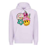 Lilac smiley face and school elementary Premium Hoodie - MaliasSmallBusiness