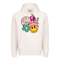 Pale Pink smiley face and school elementary Premium Hoodie - MaliasSmallBusiness