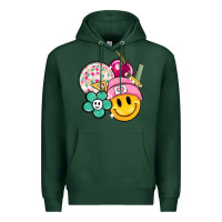 Sports Green smiley face and school elementary Premium Hoodie - MaliasSmallBusiness