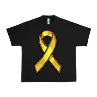 Black Gold Cancer ribbon Urban Heavy Tee - RanaPortraitStore