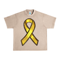 Gold Cancer Ribbon Urban Heavy Tee | Teevron