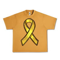 Peanut Butter Gold Cancer ribbon Urban Heavy Tee - RanaPortraitStore