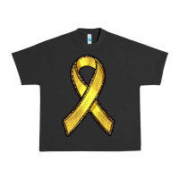 Pigment Black Gold Cancer ribbon Urban Heavy Tee - RanaPortraitStore