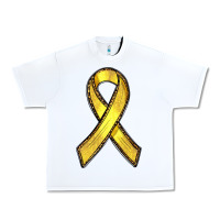 White Gold Cancer ribbon Urban Heavy Tee - RanaPortraitStore