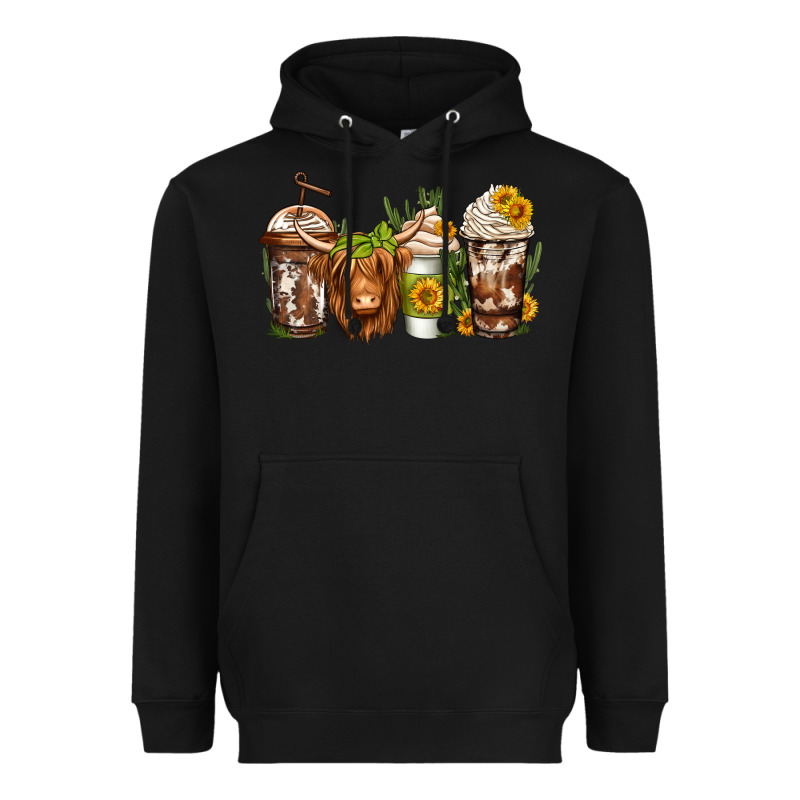 Longhaired Cow Coffee Heavyweight Hoodie by Jasminsmagicworld | Teevron