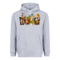 Heather Grey longhaired cow coffee Heavyweight Hoodie - Jasminsmagicworld