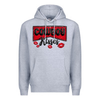 Heather Grey cowboy kisses Premium Hoodie - MaliasSmallBusiness