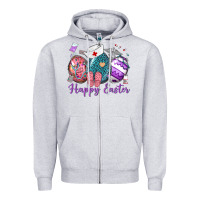 Heather Grey happy easter eggs nurse n Zipper Hoodie - Neo Western