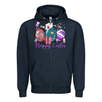 Navy happy easter eggs nurse n Zipper Hoodie - Neo Western