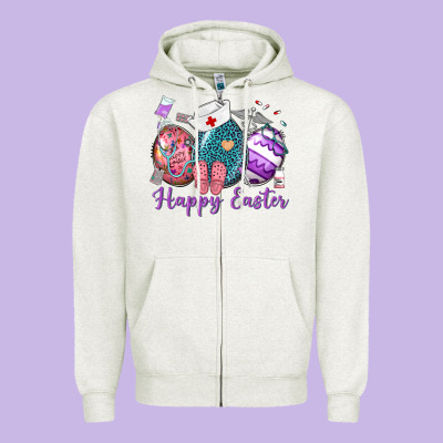 Happy Easter Eggs Nurse N Zipper Hoodie Designed By Neo Western