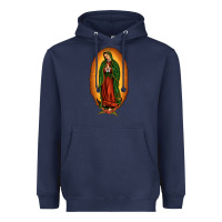 Navy our lady of Guadalupe Heavyweight Hoodie - JahusDesignShop