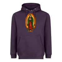 Plum our lady of Guadalupe Heavyweight Hoodie - JahusDesignShop