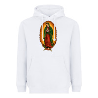 White our lady of Guadalupe Heavyweight Hoodie - JahusDesignShop