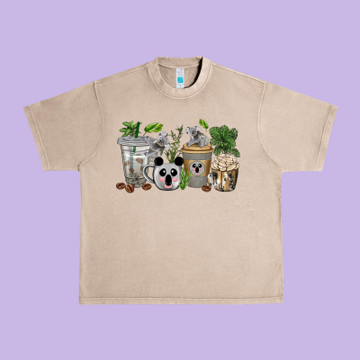 Koala Coffee Cups Urban Heavy Tee Designed By Texasbilliewilder