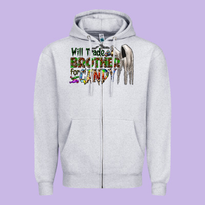 Will Trade Brother For Candy Zipper Hoodie Designed By Cowhidedigitalart