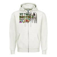 Oatmeal Heather will trade brother for candy Zipper Hoodie - CowhideDigitalArt