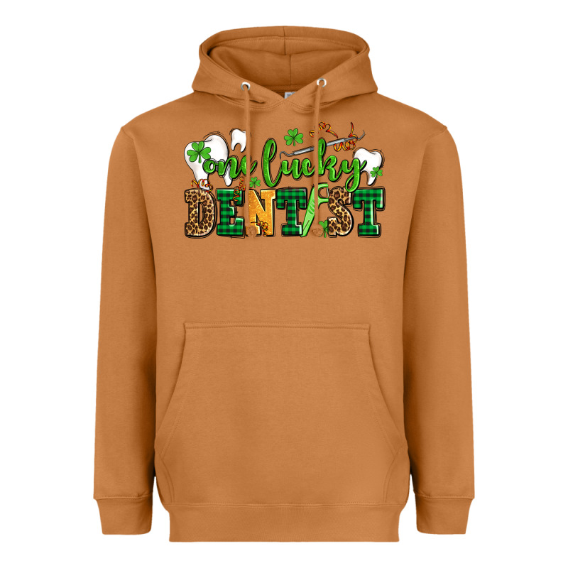St Patricks Day One Lucky Dentist Heavyweight Hoodie by AdoDesignShop | Teevron