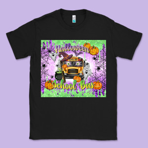 Halloween School Bus Classic Tee Designed By Texasbilliewilder