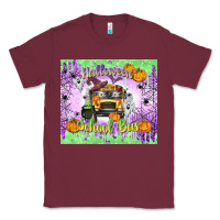 Burgundy Halloween School Bus Classic Tee - texasbilliewilder