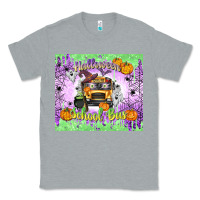 Heather Grey Halloween School Bus Classic Tee - texasbilliewilder