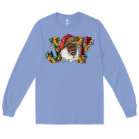 Colony Blue african american santa joy with sunflowers Long Sleeve Tee - RanaPortraitStore