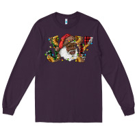 Plum african american santa joy with sunflowers Long Sleeve Tee - RanaPortraitStore