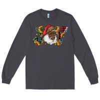 Smoke african american santa joy with sunflowers Long Sleeve Tee - RanaPortraitStore
