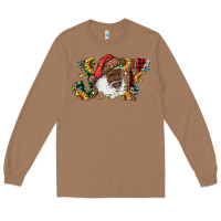 Toasted Coconut african american santa joy with sunflowers Long Sleeve Tee - RanaPortraitStore