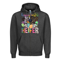 Charcoal Heather happy easter heifer Zipper Hoodie - Neo Western