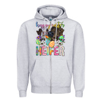 Heather Grey happy easter heifer Zipper Hoodie - Neo Western