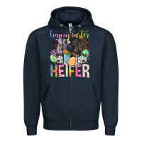 Navy happy easter heifer Zipper Hoodie - Neo Western