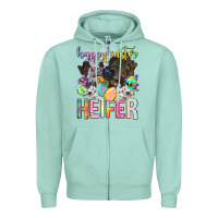 Seafoam happy easter heifer Zipper Hoodie - Neo Western